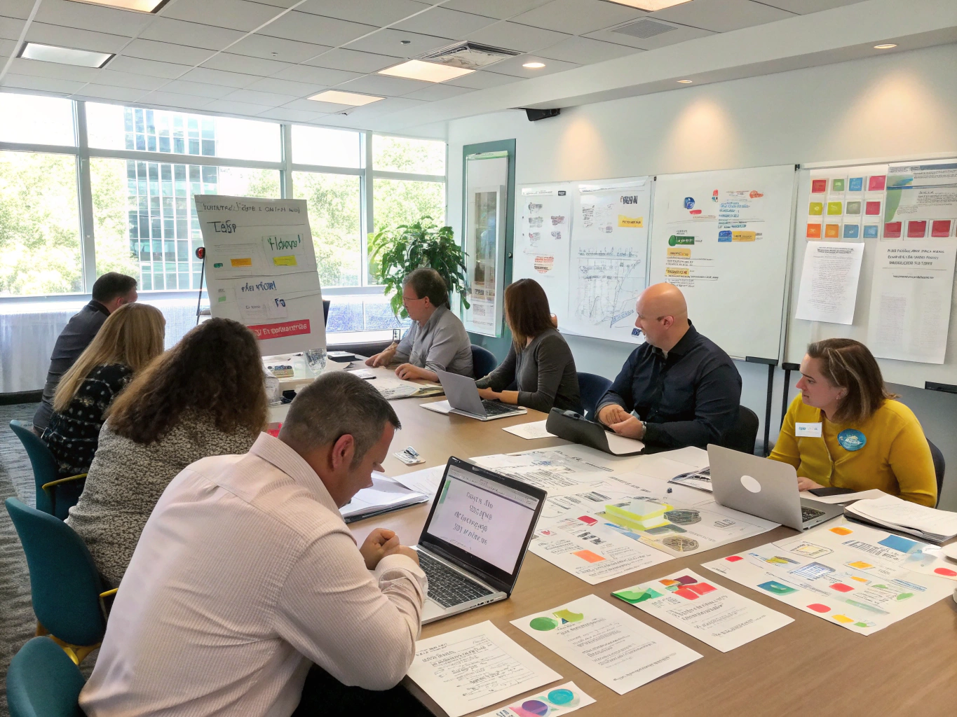 Wellness clinic leadership team collaborating together